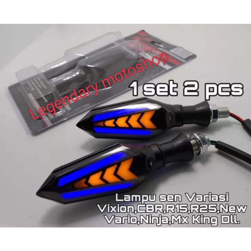 Sen Running LED Motor Panah 2 Sisi Sen Runing Vixion Cbr Cb Klx Xabre Taiger Scorpio DLL HARGA SEPASANG KIRI KANAN TERMURAH