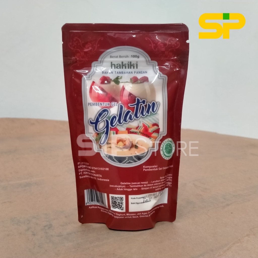 

HAKIKI Gelatin Bubuk / Gelatin Sapi / Gelatine Powder / Gelatin Bloom 100gr