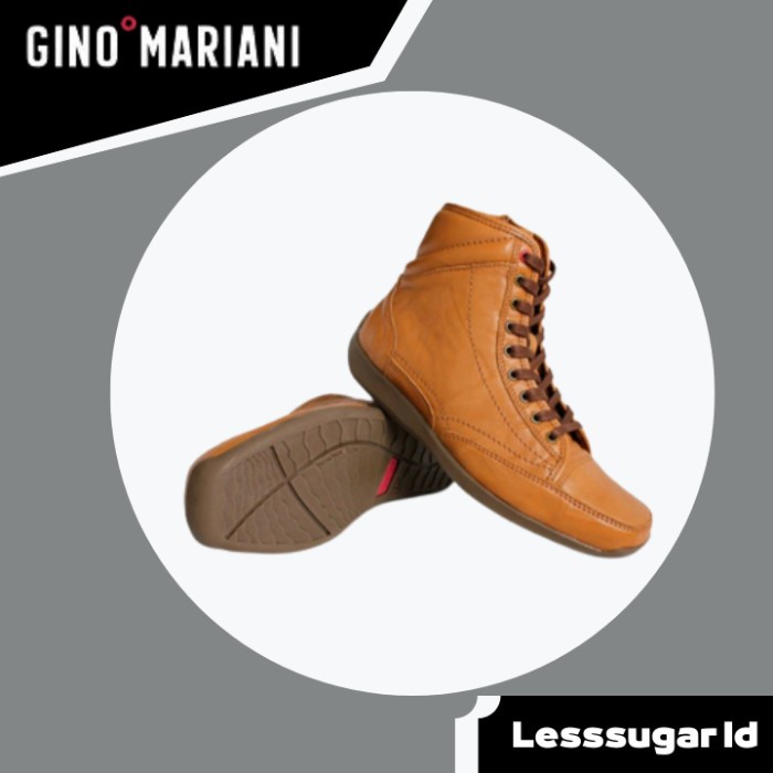 Sepatu GINO MARIANI Original Model Boots Kulit Coklat Muda Elario 2