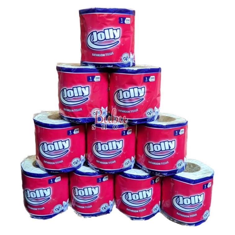 tissue tisu jolly toilet roll non embossed 200 sheets 1roll 2ply