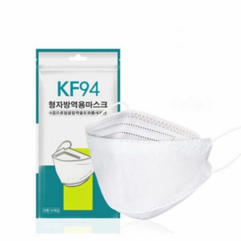 Masker KF94 4 Ply Korea Hitam Putih 1 Pack isi 10 Pcs