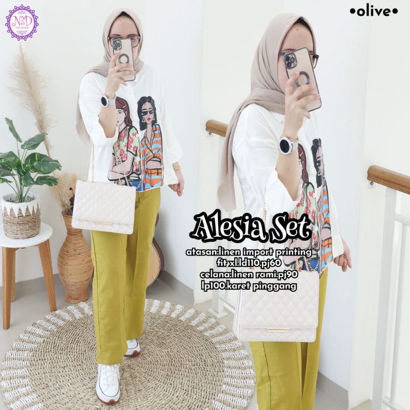 ALESIA SET | ZOKA SET | ONESET RAYON TWILL MIX LINEN TERMURAH