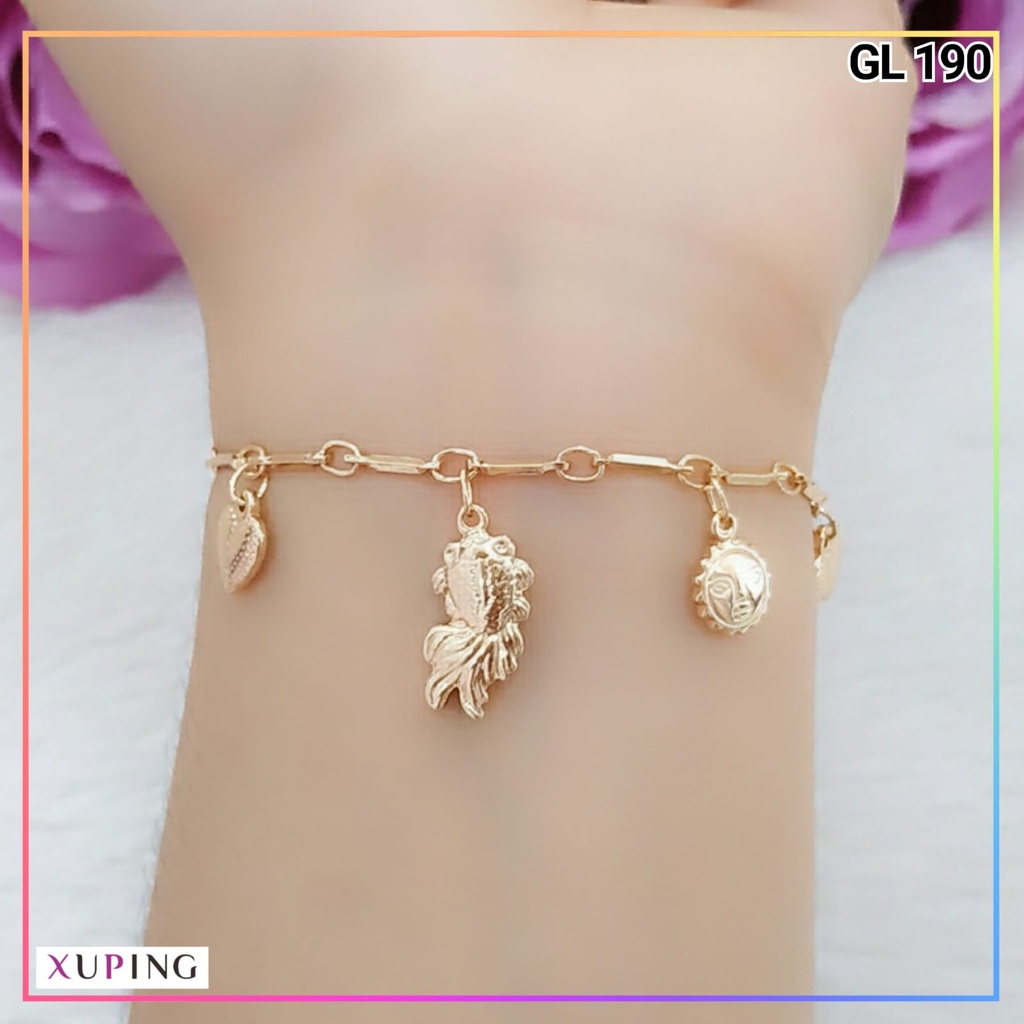 Gelang xuping ori gelang dewasa jurai rantai Koi Love matahari bahan premium perhiasan wanita  lapis emas gold  GL 190