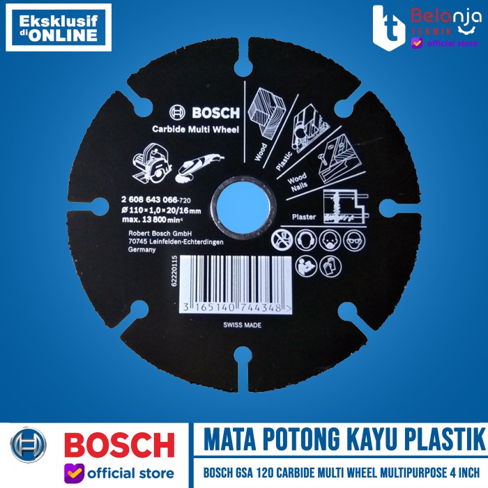 Bosch Mata Potong Kayu Plastik Carbide Multi Wheel Multipurpose 4 Inch