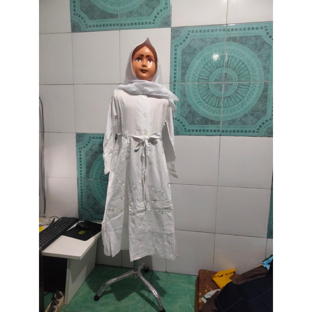 Baju Gamis Anak Perempuan Putih Polos Termurah