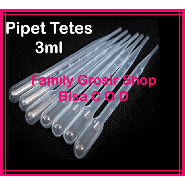 Aneka Pipet Tetes Plastik 1ml/3ml, Pipet Kaca 10cm/17cm, Pipet Silikon 5ml