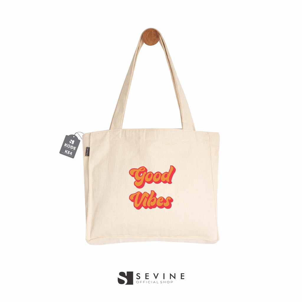 Sevine Totebag Kanvas Tas Wanita Tote Bag Kuliah Sekolah Kerja Kantong Laptop Quotes Aesthetic - KE