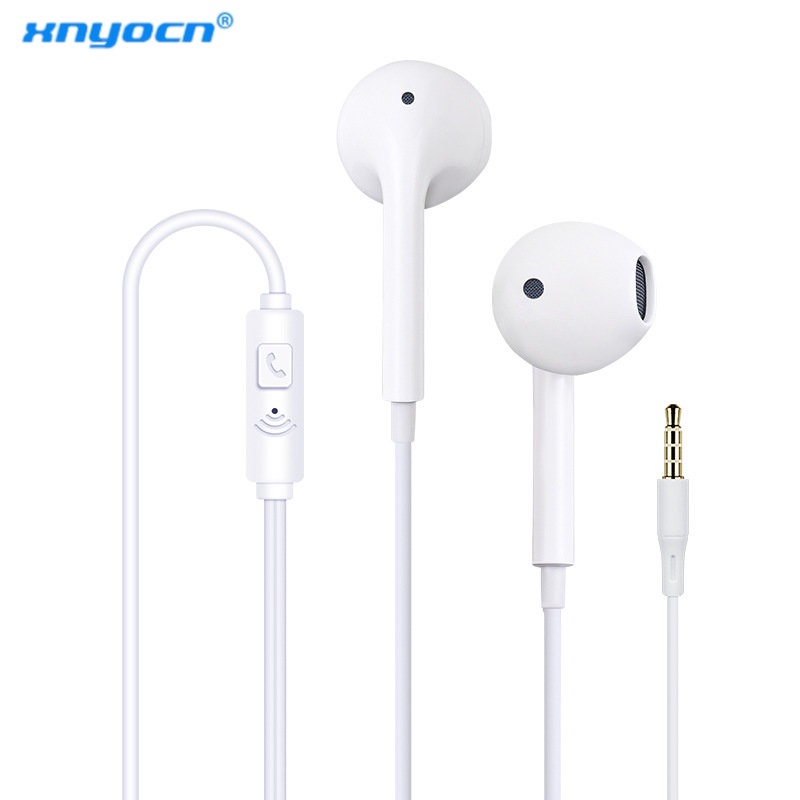 Earphone in ear heavy bass Universal Dengan Kabel Jack 3.5mm + mic Untuk Apple / Huawei / Xiaomi