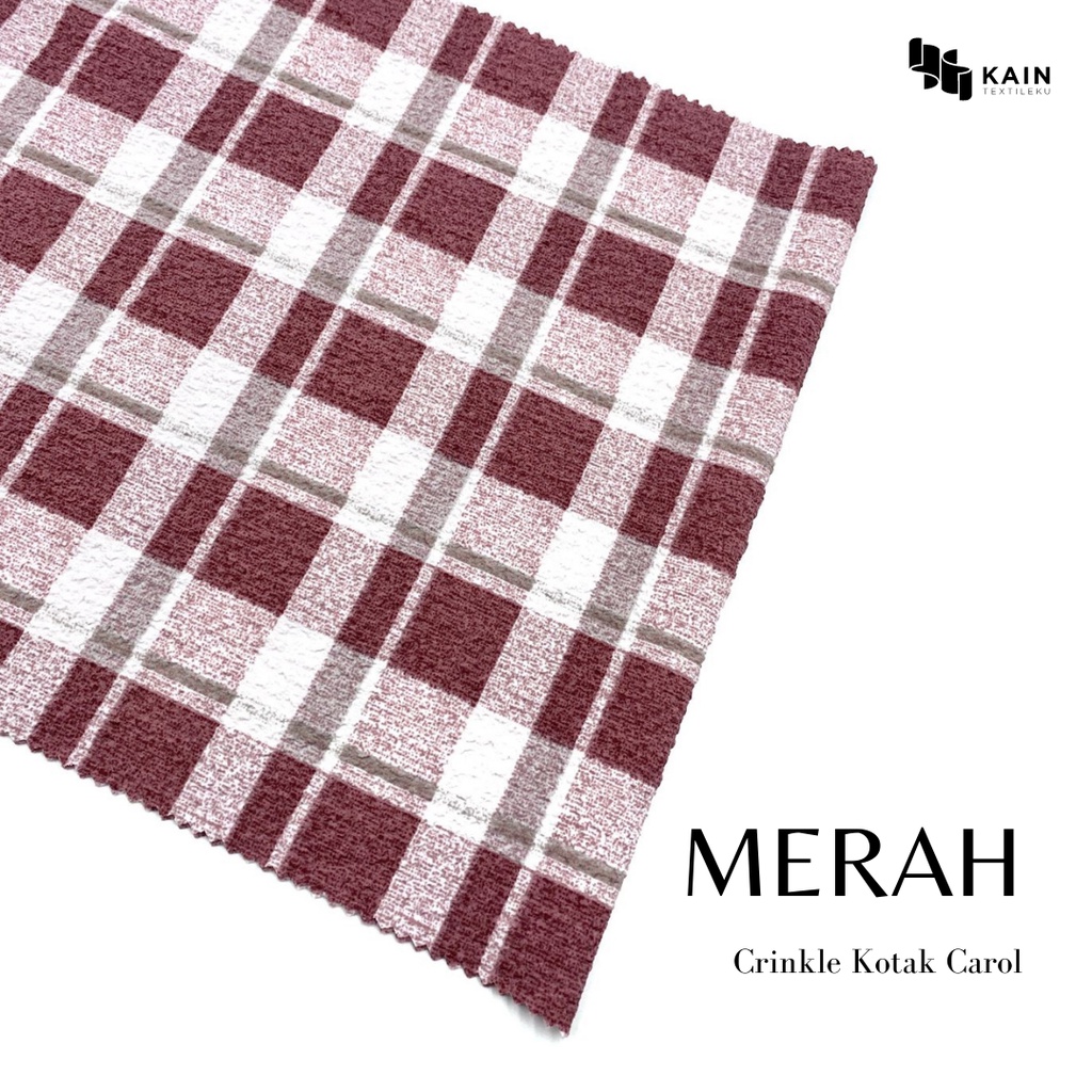 0,5 meter Kain Crinkle Kringkle Motif Kotak Carol