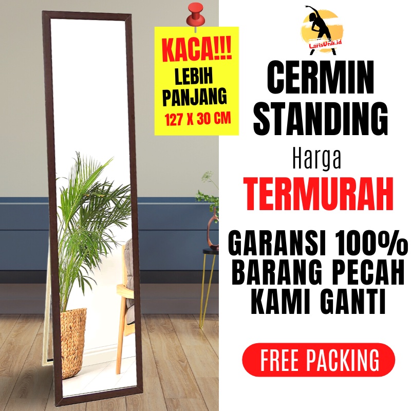 Kaca Cermin Full Body Aesthetic Cermin Standing Mirror Dinding Minimalis Rias Dekorasi Rumah UK.127 X 30 CM Termurah