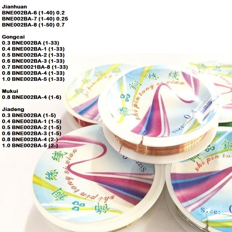 Kawat Tembaga Untuk Manik Manik 0.3-0.5mm Harga/Roll