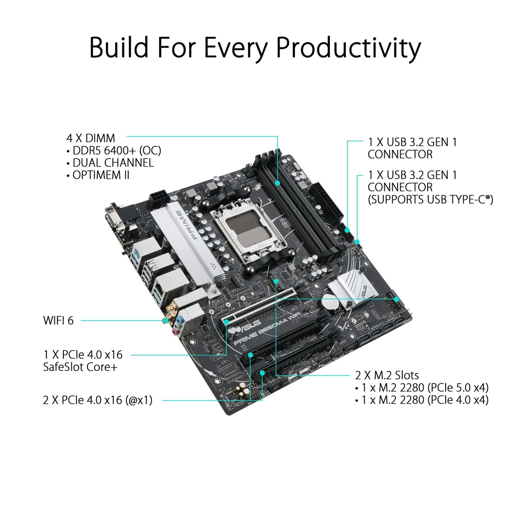 ASUS PRIME B650M-A WIFI DDR5 | Motherboard AMD AM5 B560 MATX