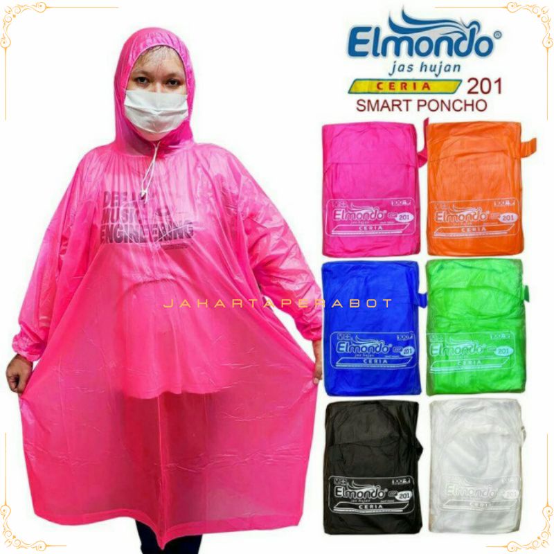 JAS HUJAN PONCHO ELMONDO CERIA 201/ MANTEL JAS HUJAN PONCHO LENGAN DEWASA TANGGUNG ELMONDO CERIA 201 BAHAN KARET ELASTIS