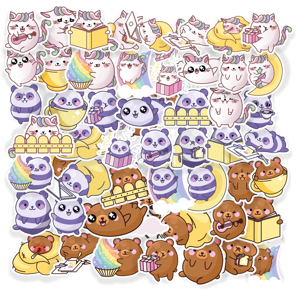 

Stiker PANDA BEAR UNICORN imut motif kawaii tulisan untuk Scrapbook / Jurnal / Diary /HP / LAPTOP