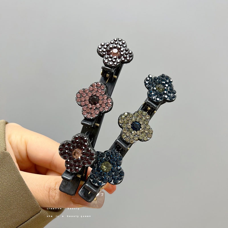 Jepit Rambut Aksen Berlian Imitasi Gaya Korea Untuk Wanita