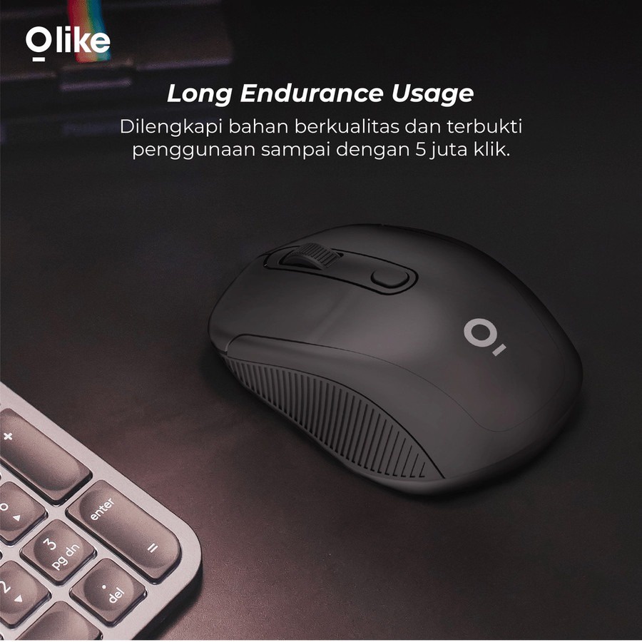 MOUSE WIRELESS OLIKE M2 OPTICAL COMFORTABLE 2.4G KONEKSI 20M