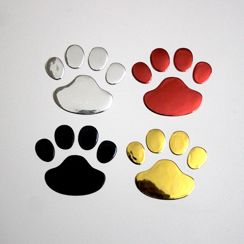 2buah/set Stiker Mobil Dan Stiker Kaki 3D Motif Beruang, Anjing Dan Kucing Jejak Kaki Hewan Stiker Stiker Mobil