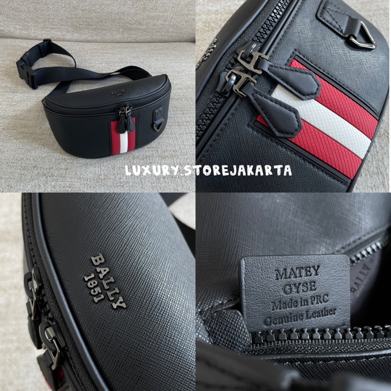 [BEST SELLER] Bally Waistbag Logo Matey Detail Belt Bag Original 100%