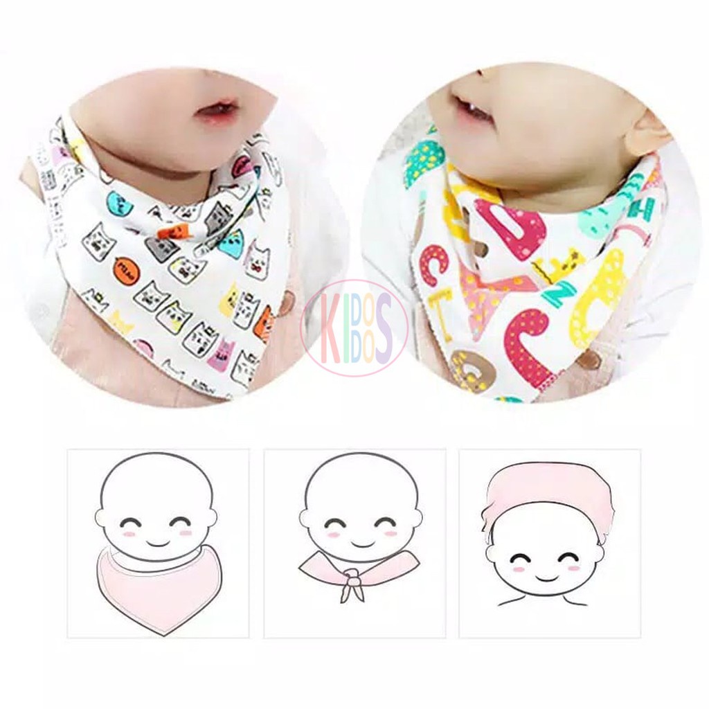 Slabber bayi celemek apron slaber segitiga bib handuk tatakan air liur sapu tangan masker anak syal