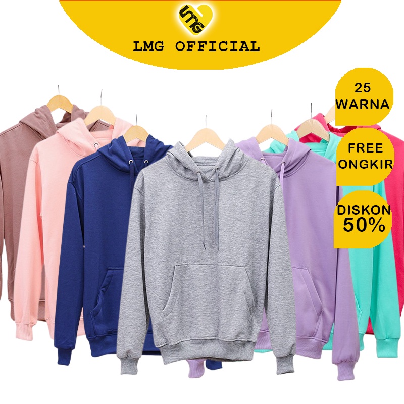 Jual Hodie Polos Sweater Wanita Pria Jumper Warna Abu Muda Misty 71