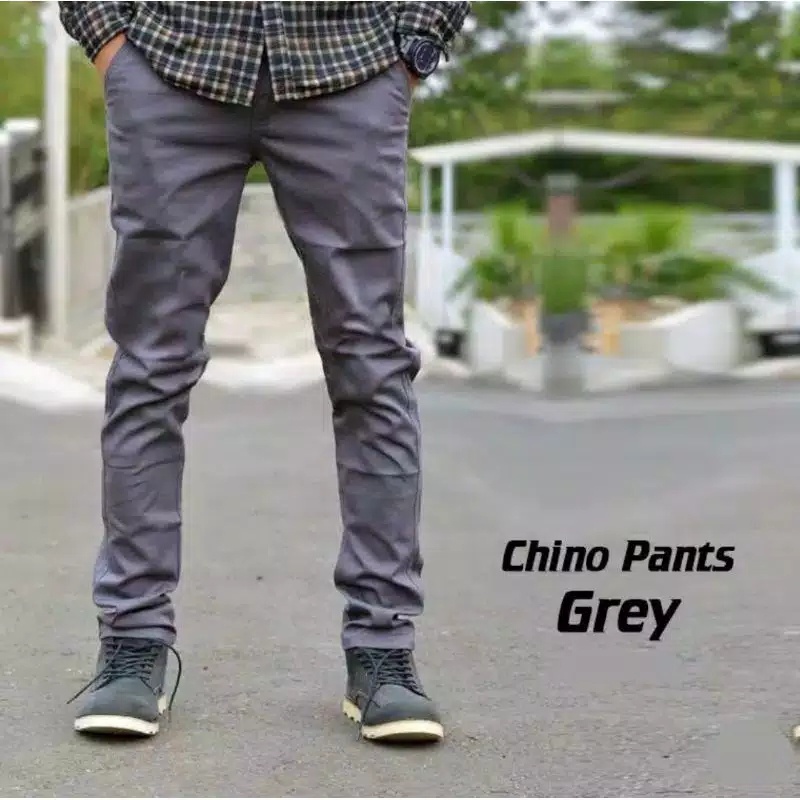 Celana Panjang Pria Chino Slimfit Bahan Kain Melar Casual Cowok Polos Pants Harian Kerja Kantor Formal Jumbo