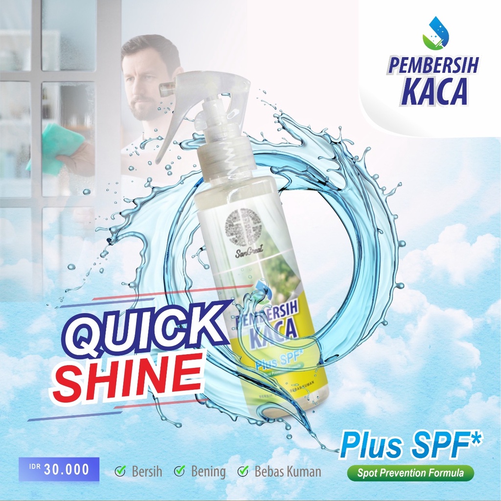 SanGreat Glass Cleaner (Pembersih Kaca) menjaga tetap bersih berkilau