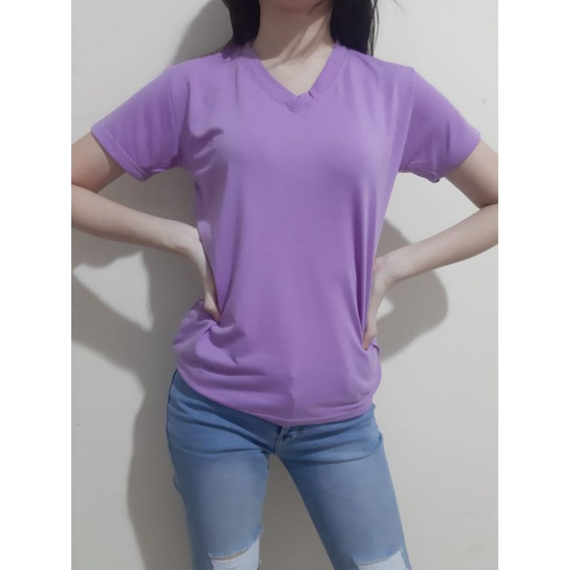 SS - SIZE BESAR (M - XL) V- Neck Kaos Wanita Halus / Kaos V Neck Murah / Kaos V Neck