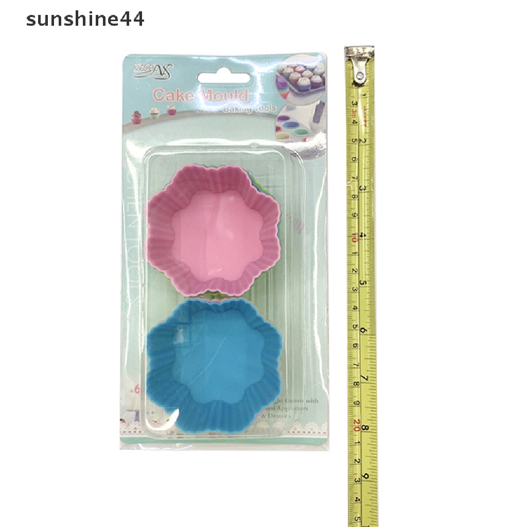 Sunshine 6Pcs / Set Cetakan Kue / Cupcake DIY Bahan Silikon