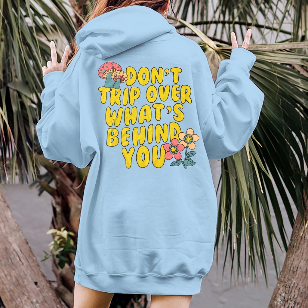 Sweater Hoodie Wanita Dan Pria - Behind You - Size M - L - XL - XXL - Jumper Oversize - Bahan Fleece - Model Terbaru