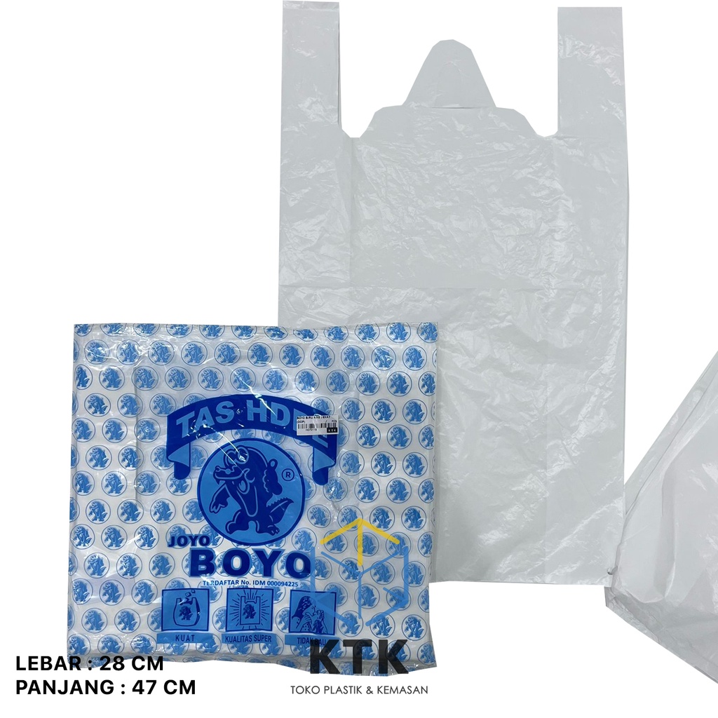 Kantong Kresek Putih Boyo Biru 28x47 / Tas Plastik Ukuran 28 HD Murah