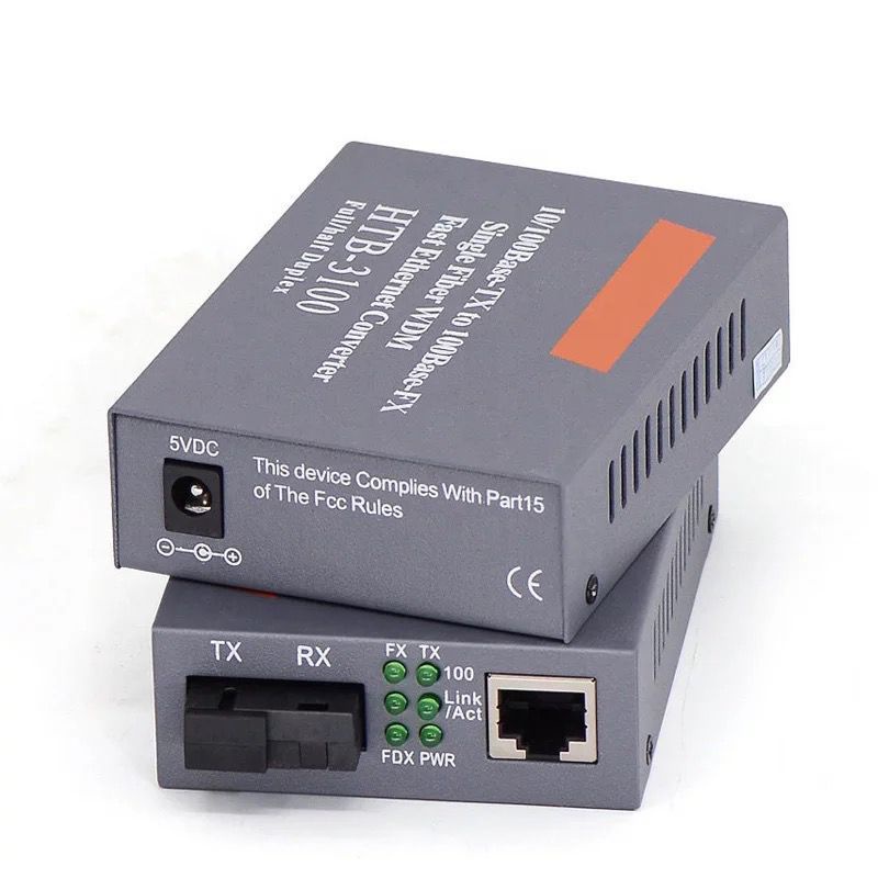 Media Converter FO HTB-3100 10-100 Mbps Single Core Fiber Optik ASLI BERKUALITAS