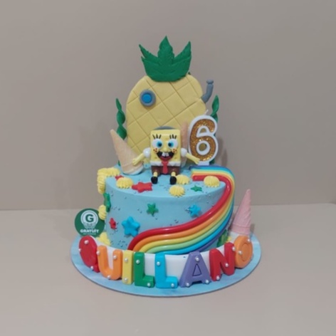 

spongebob cake ulang tahun buttercream