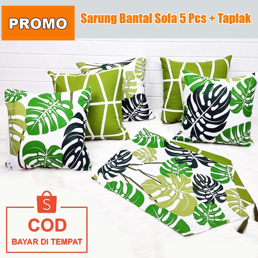 ✅COD Sarung Bantal Kursi Set 5 Pcs Dan Taplak Meja Dekorasi Hiasan Kamar Aesthetic Ruang Tamu Perlengkapan Rumah
