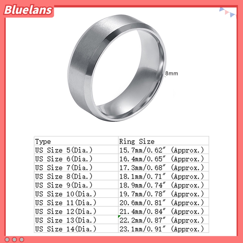 Bluelans Cincin Bahan Titanium Steel Model Lebar Gaya Punk Untuk Cocktail