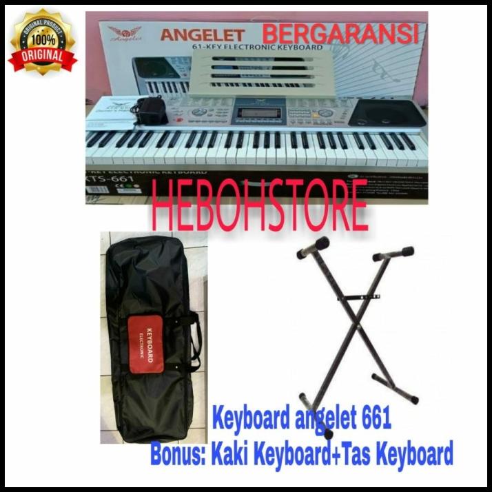 Keyboard Piano Angelet Xts 661+Free Kaki Keyboard Original(1 Set)