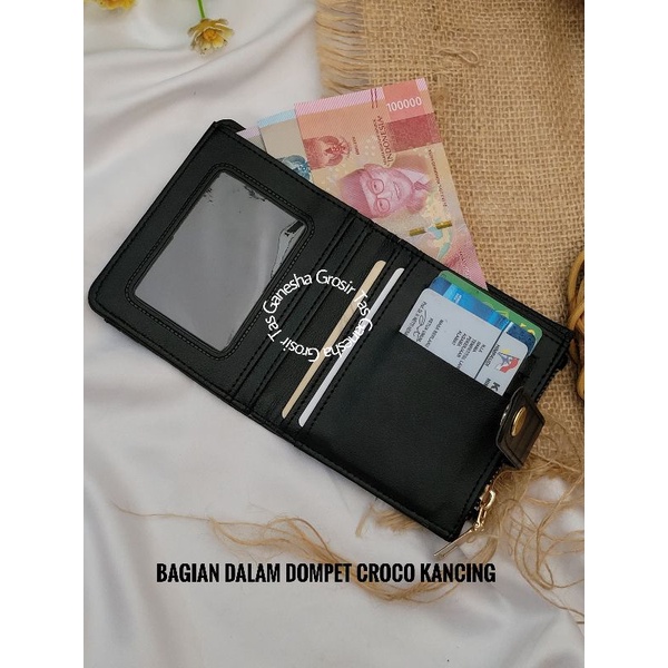 Dompet wanita croco kancing lipat