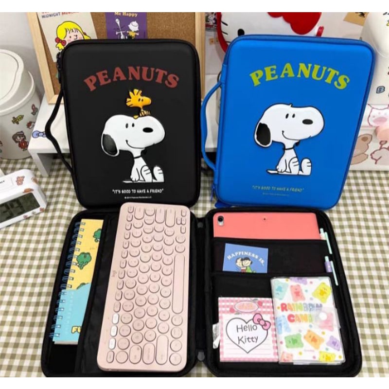 TAS ORGANIZER SNOOPY HARD CASE / KOTAK PENSIL SNOOPY / TAS IPAD SNOOPY
