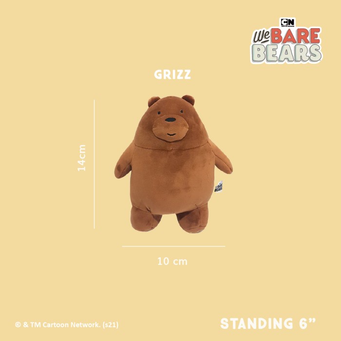 

We Bare Bears Standing Plush / Boneka Beruang 6" Grizz