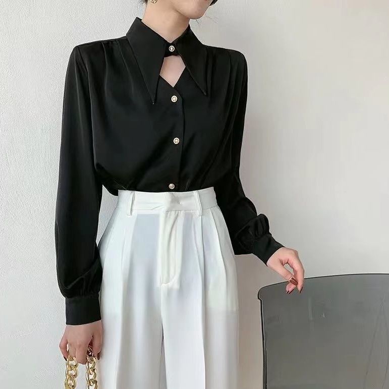 Kemeja Wanita Korean Style Lengan Panjang Turtle Neck