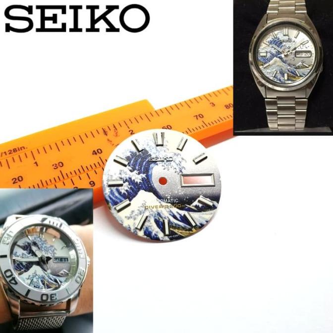[BISA COD] Dial Pelat Seiko Great Wave Kanagawa Mod 7s26 seiko5 4r36 nh36