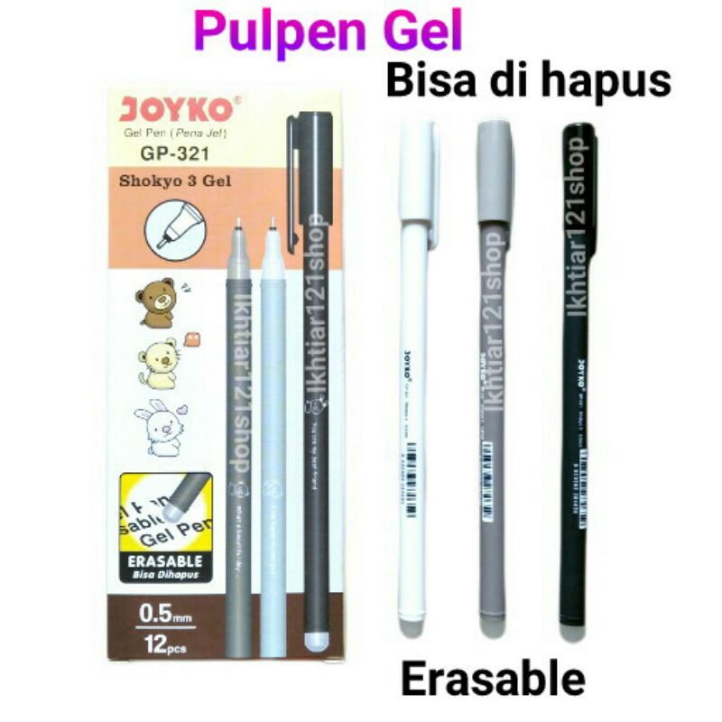 

Pulpen Gel Bisa dihapus/Pen Gel Erasable Joyko Satuan Per Pcs