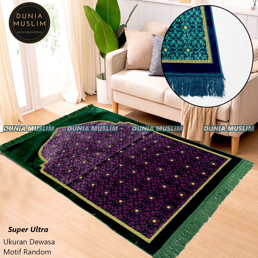 Sajadah Turki Super Premium Terbaru Bahan Tebal Dan Halus Ukuran Dewasa 70x110cm Perlengkapan Sholat