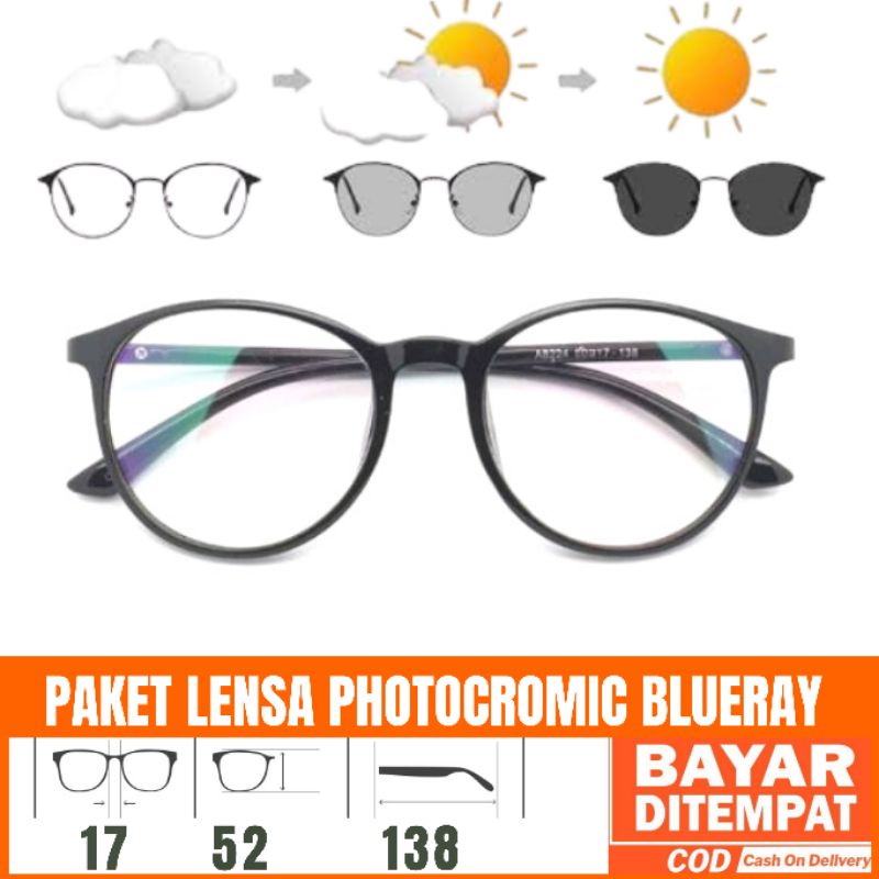 Frame Kacamata Bulat 8899| Gratis Lensa Minus | Kacamata Antiradiasi | Kacamata Korea