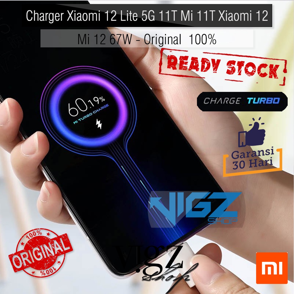 Charger Xiaomi Note 11 Pro 5G / Poco X3 GT / 12 Lite 5G / 11T / Mi 11T / Xiaomi 12 Mi 12 67W Turbo Charge Original 100%