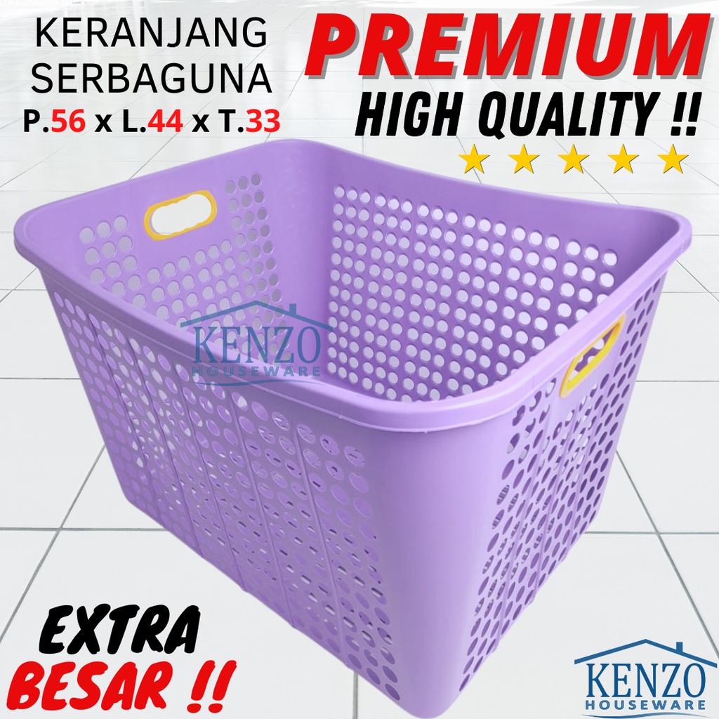 Keranjang Baju Pakaian Laundry Keranjang Baju Kotor Plastik Besar Tinggi Kuat BERKUALITAS