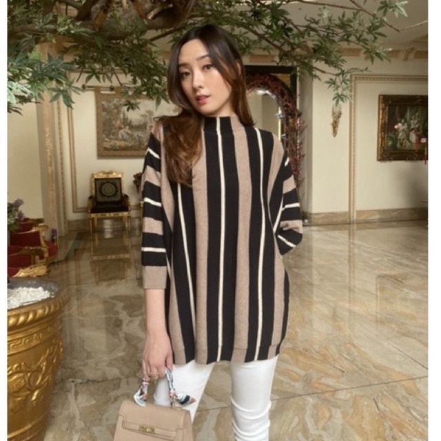 ERINA ATASAN RAJUT OVERSIZE TOP  SWEATER KERAH TINGGI KNIT JUMBO