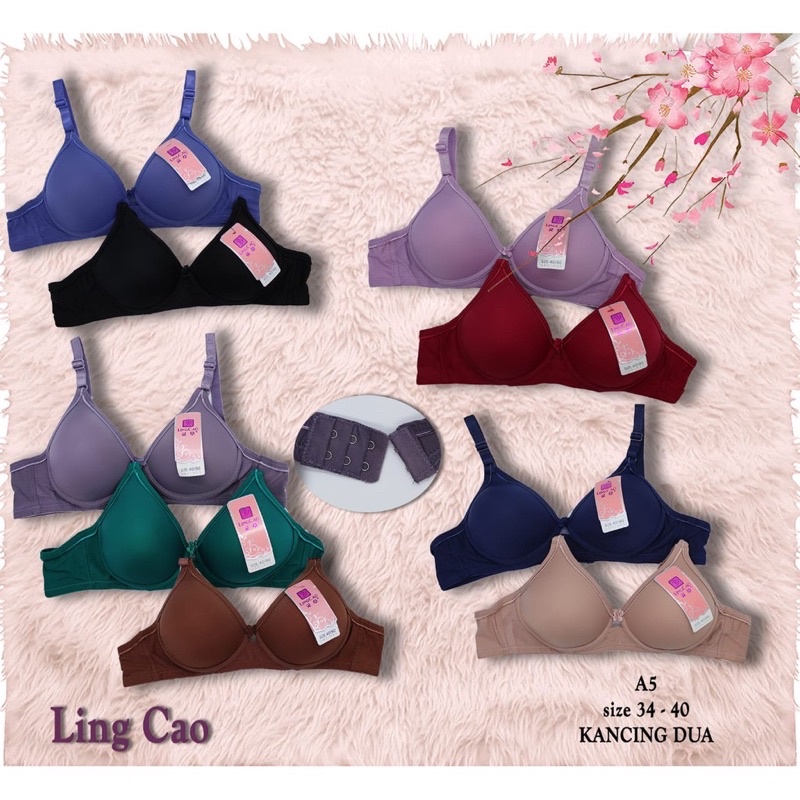 LINGCAO | Bra Bh Lingcao A5 Original BISA PILIH WARNA 34 - 36 - 38 - 40 Asli Tanpa Kawat Ling Cao Lingcau