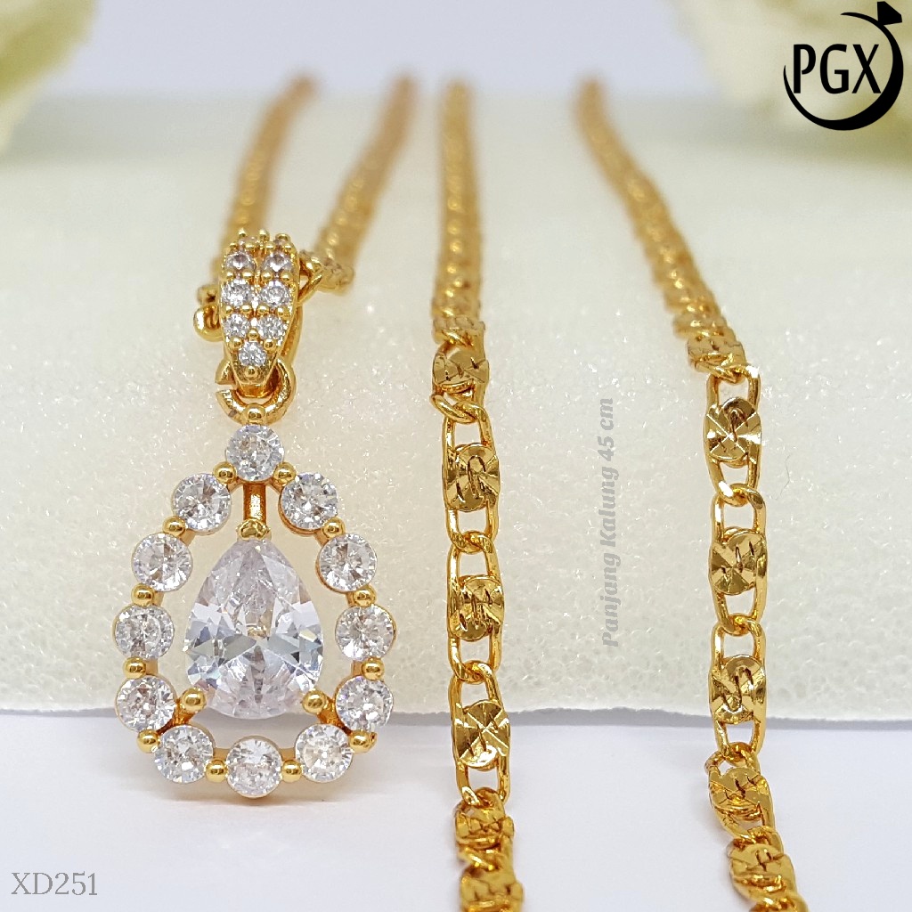 PGX Kalung Wanita Xuping Aksesoris Fashion Perhiasan Lapis Emas XD251