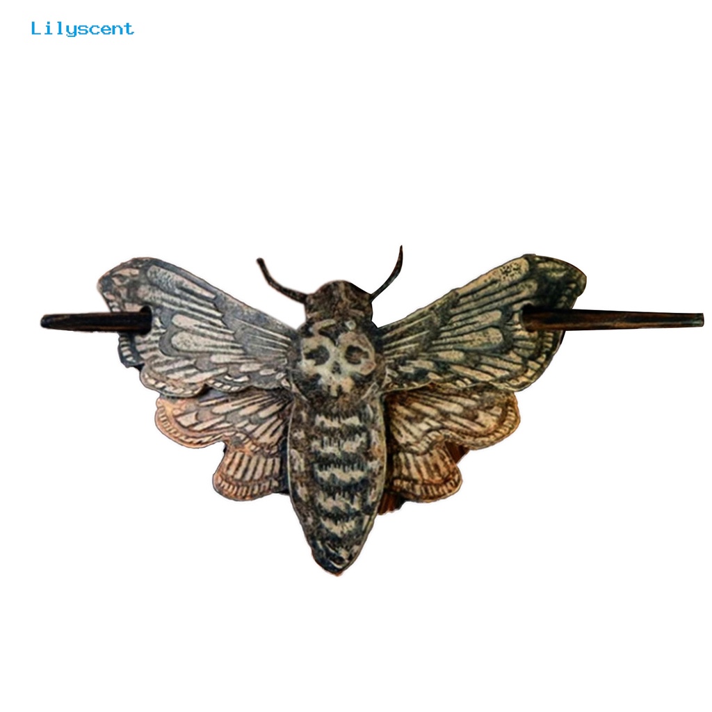 Stick Pin Rambut Desain Death Moth Misterius Untuk Halloween