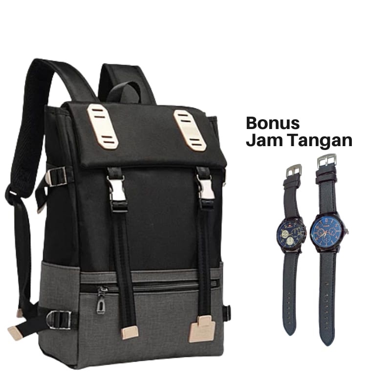 Promo Ransel Distro Fashion Korea Tas Ransel Pria Backpack Tas Sekolah Tas Kuliah Kerja { Bisa Cod }